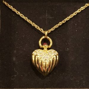 Joan River's Fluted & Pave' Heart Necklace